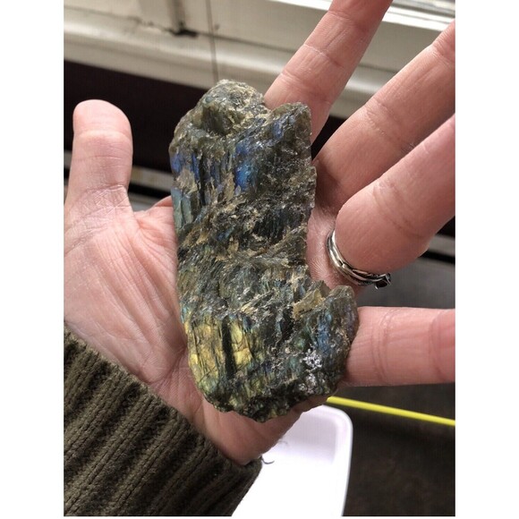 Labradorite One Side Polished Flash Stunning Colors Slab Spectrolite Reiki Stone - Picture 14 of 16